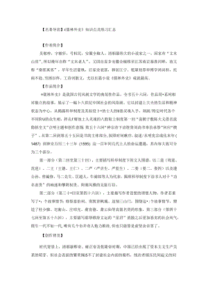 【名著导读】《儒林外史》知识点及练习汇总.docx