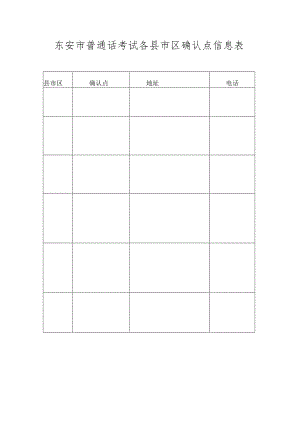 东安市普通话考试各县市区确认点信息表.docx