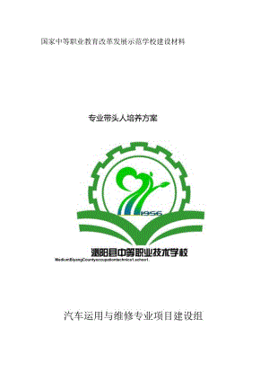 专业带头人培养方案.docx