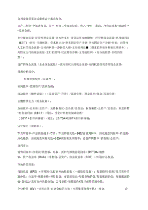 公司金融重要公式整理.docx