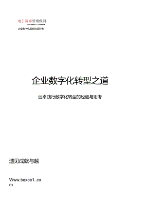 【精品】远卓：企业数字化转型之道.docx