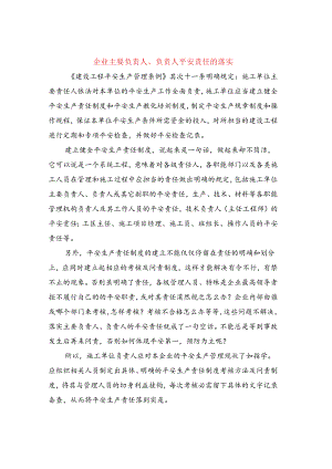 企业主要负责人、负责人安全责任的落实.docx
