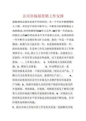 公司市场部营销工作计划.docx