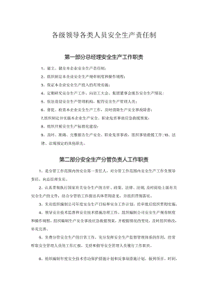 企业各层级人员安全生产责任制（标准版）.docx