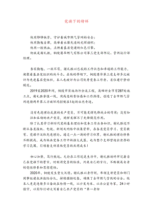 优秀党务工作者人物形象片解说词.docx