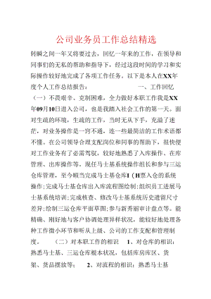 公司业务员工作总结精选.docx