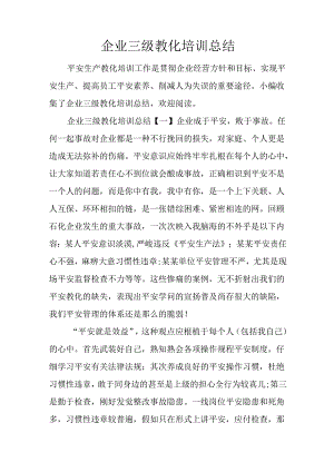 企业三级教育培训总结.docx