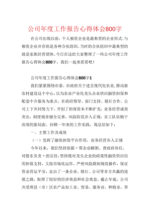 公司年度工作报告心得体会800字.docx