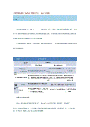 公司控制权之争与公司股权设计模式(转摘).docx