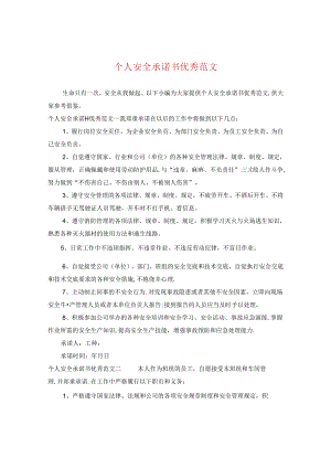 个人安全承诺书优秀范文.docx