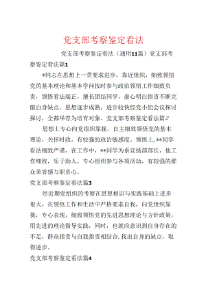 党支部考察鉴定意见.docx