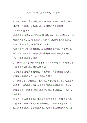 优化公司的人力资源结构工作总结.docx