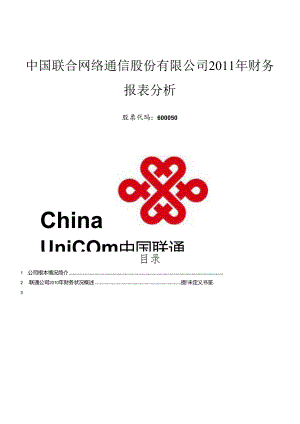 XXXX联通财务报表.docx