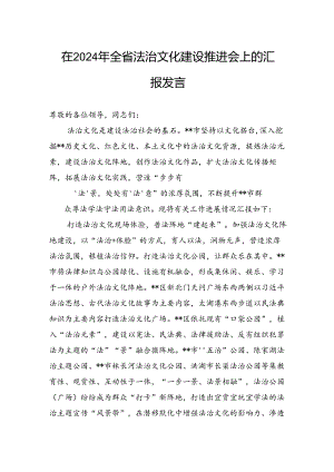 在2024年全省法治文化建设推进会上的汇报发言.docx