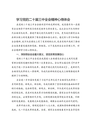 学习党的二十届三中全会精神的心得体会 .docx