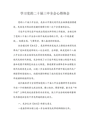 学习2024年学习党的二十届三中全会个人心得感悟 （汇编4份）.docx