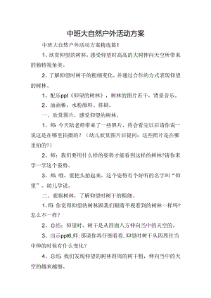 中班大自然户外活动方案.docx
