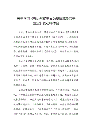 学习贯彻整治形式主义为基层减负若干规定专题培训经验交流发言稿四篇.docx