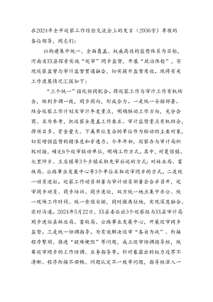 在2024年全市巡察工作经验交流会上的发言（2036字）.docx