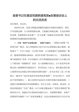 县委书记在基层党建联建高质量发展座谈会上的交流发言.docx
