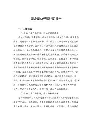 国企副总经理述职报告.docx
