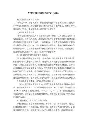 初中团委自查报告范文（3篇）.docx