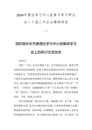 2024年理论学习中心组集中学习研讨会二十届三中全会精神讲话.docx