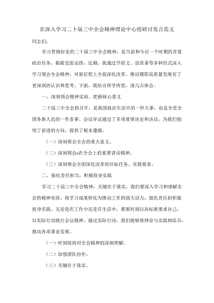 在深入学习二十届三中全会精神理论中心组研讨发言范文.docx