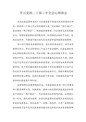 学习2024年学习党的二十届三中全会个人心得体会.docx