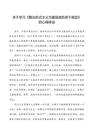 学习整治形式主义为基层减负若干规定心得体会10篇.docx