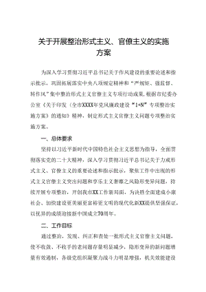 2024年关于形式主义官僚主义问题专项整治实施方案五篇.docx
