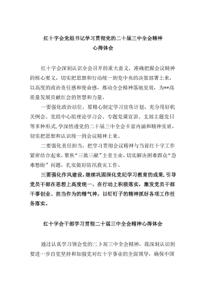 （8篇）红十字会党组书记学习贯彻党的二十届三中全会精神心得体会集合.docx
