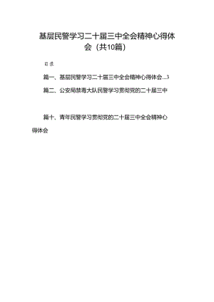基层民警学习二十届三中全会精神心得体会10篇（最新版）.docx
