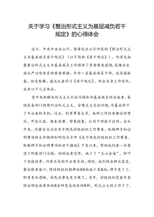 村干部学习整治形式主义为基层减负若干规定的心得体会.docx