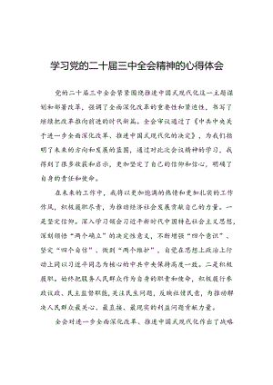 学习领会党的二十届三中全会精神心得体会模板.docx