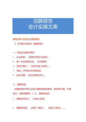 财税实操-外贸企业清算报告.docx
