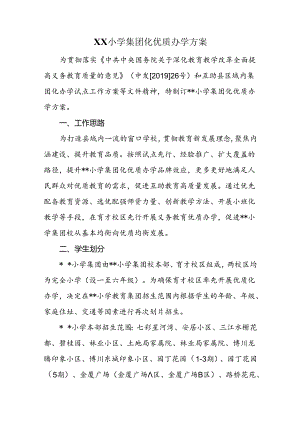 XX小学集团化优质办学方案.docx
