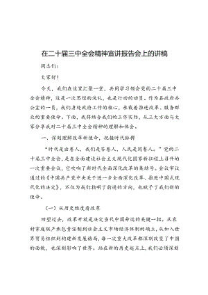 在二十届三中全会精神宣讲报告会上的讲稿.docx