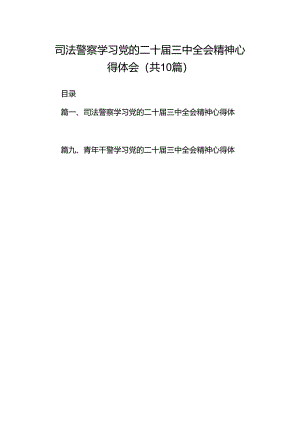 （10篇）司法警察学习党的二十届三中全会精神心得体会范文.docx