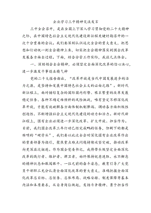 企业学习三中精神交流发言.docx
