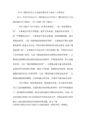 学习《整治形式主义为基层减负若干规定》心得体会二.docx