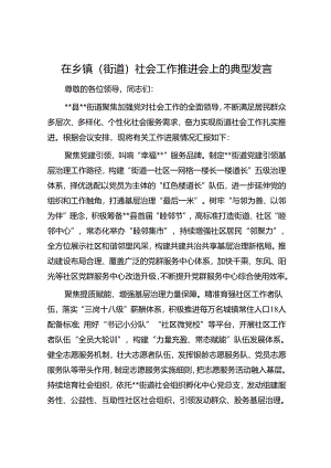 在乡镇（街道）社会工作推进会上的典型发言.docx