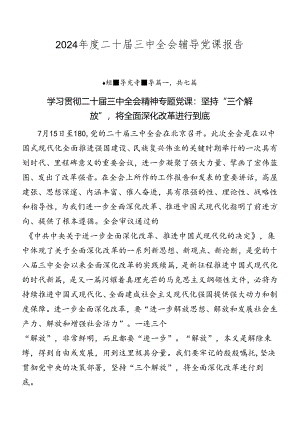 2024年度二十届三中全会辅导党课报告.docx