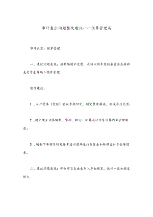 审计查出问题整改建议——预算管理篇.docx
