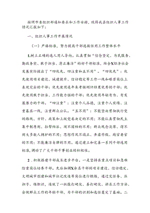 县组织人事工作总结汇报.docx