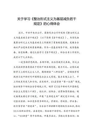 学习《整治形式主义为基层减负若干规定》的心得体会6篇.docx