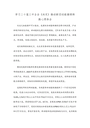 学习二十届三中全会《决定》推动新旧动能接续转换心得体会.docx
