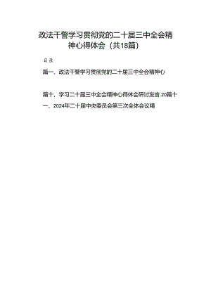 （18篇）政法干警学习贯彻党的二十届三中全会精神心得体会集合.docx