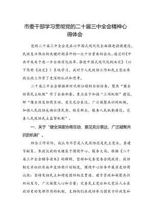 市委干部学习贯彻党的二十届三中全会精神心得体会.docx