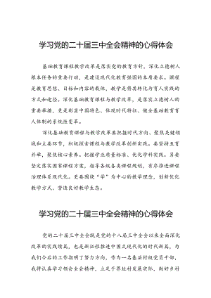关于二十届三中全会精神学习体会样本.docx